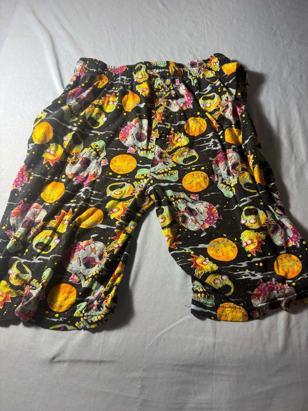 Rick and Morty Skull and Moon Graphic Print Pajama Lounge Shorts XX-Large
